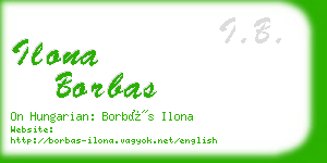 ilona borbas business card